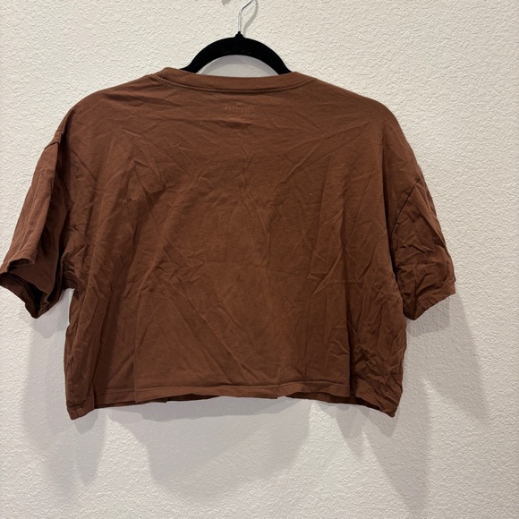 Hollister Carmel Beach Volleyball Cropped Graphic Tee Brown Womens Small - Picture 6 of 8